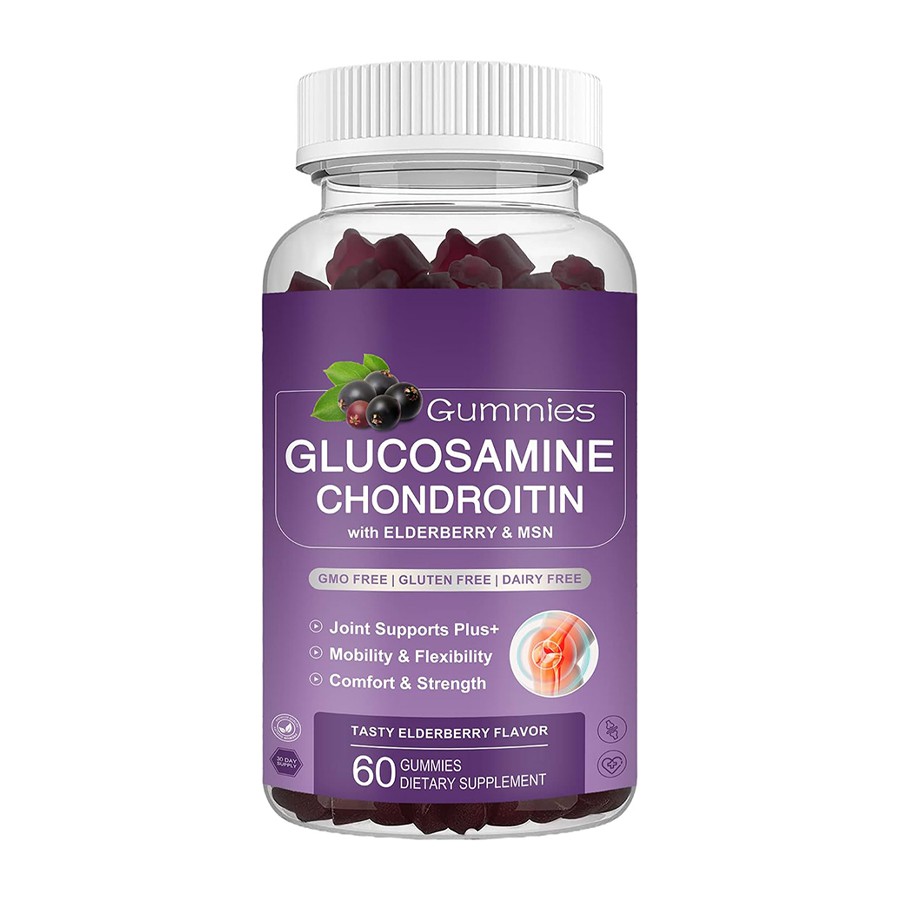 Gummies chondroitin glucosamine dengan MSM Elderberry Lanjutan Dukungan Bersama untuk Gaya Hidup Aktif